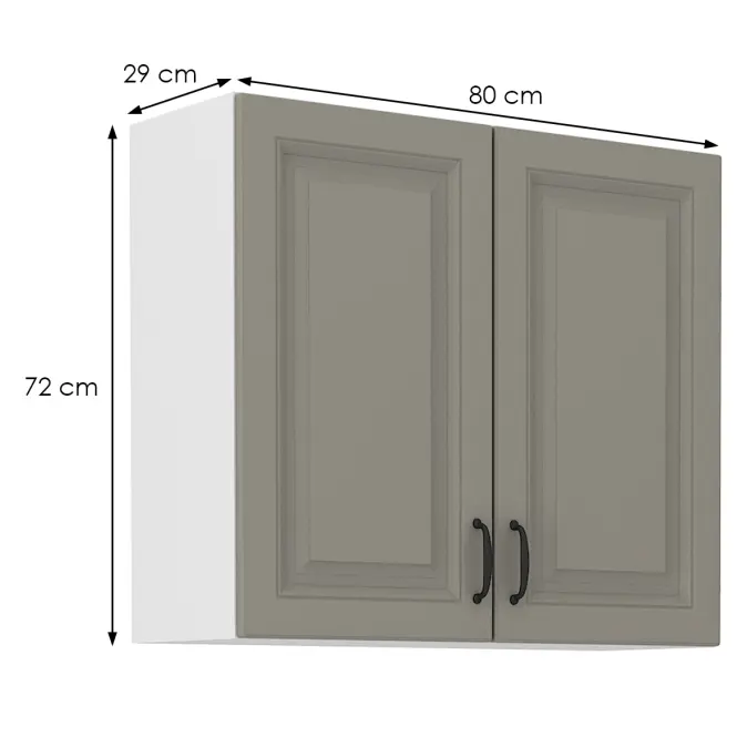 Konyhaszekrény Stilo claygrey/fehér 80g/72 2f,2