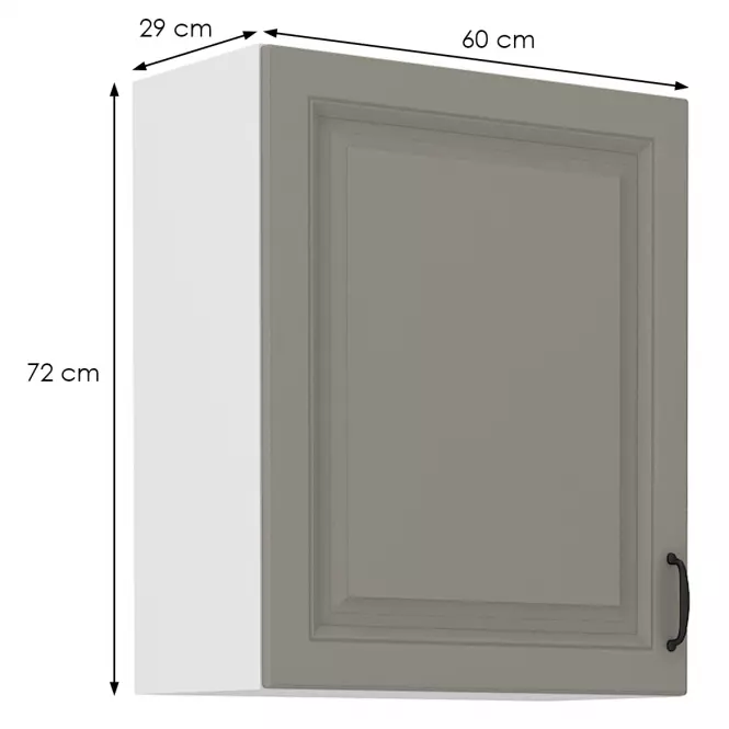 Konyhaszekrény Stilo claygrey/fehér 60g/72 1f