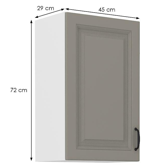 Konyhaszekrény Stilo claygrey/fehér 45g/72 1f