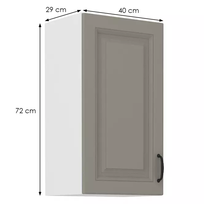 Konyhaszekrény Stilo claygrey/fehér 40g/72 1f