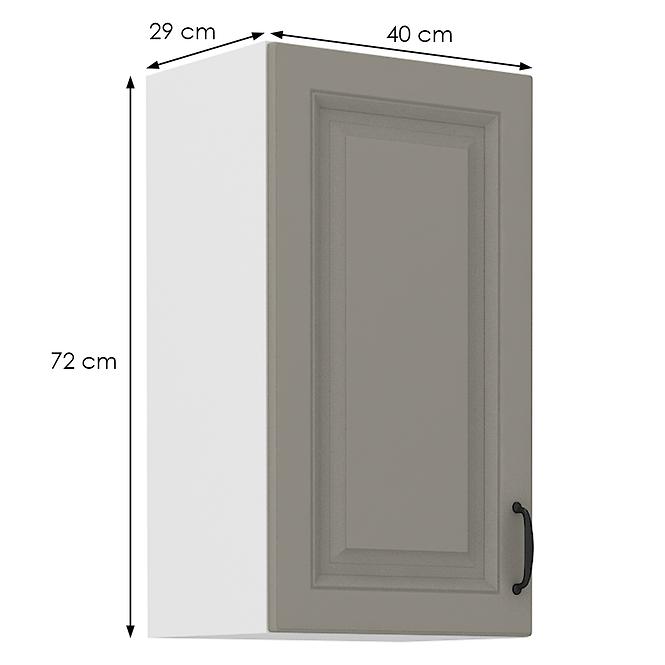 Konyhaszekrény Stilo claygrey/fehér 40g/72 1f