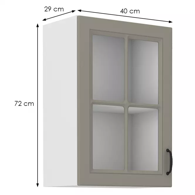 Konyhaszekrény Stilo claygrey/fehér 40gs/72 1f