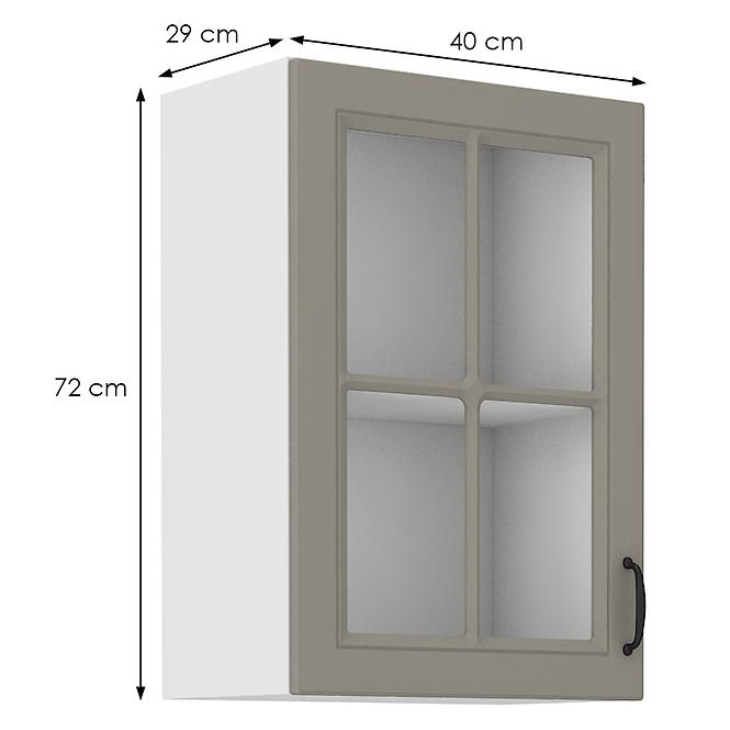 Konyhaszekrény Stilo claygrey/fehér 40gs/72 1f