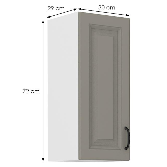 Konyhaszekrény Stilo claygrey/fehér 30g/72 1f