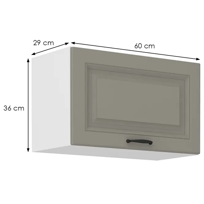 Konyhaszekrény Stilo claygrey/fehér 60gu/36 1f,2