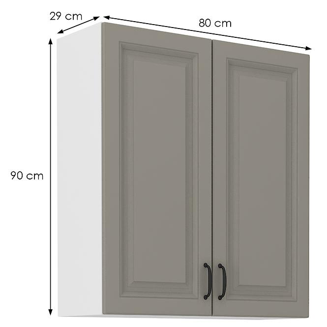 Konyhaszekrény Stilo claygrey/fehér 80g/90 2f