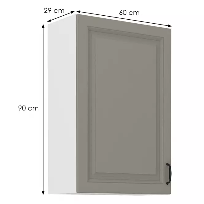 Konyhaszekrény Stilo claygrey/fehér 60g/90 1f