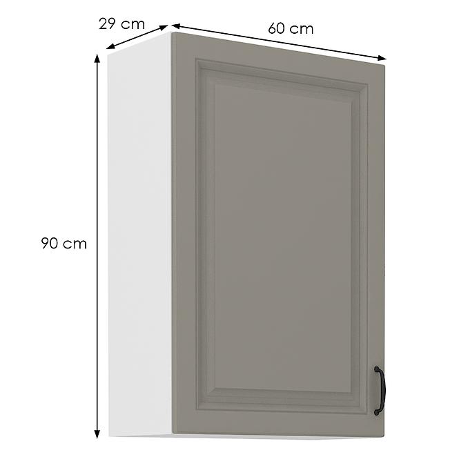 Konyhaszekrény Stilo claygrey/fehér 60g/90 1f