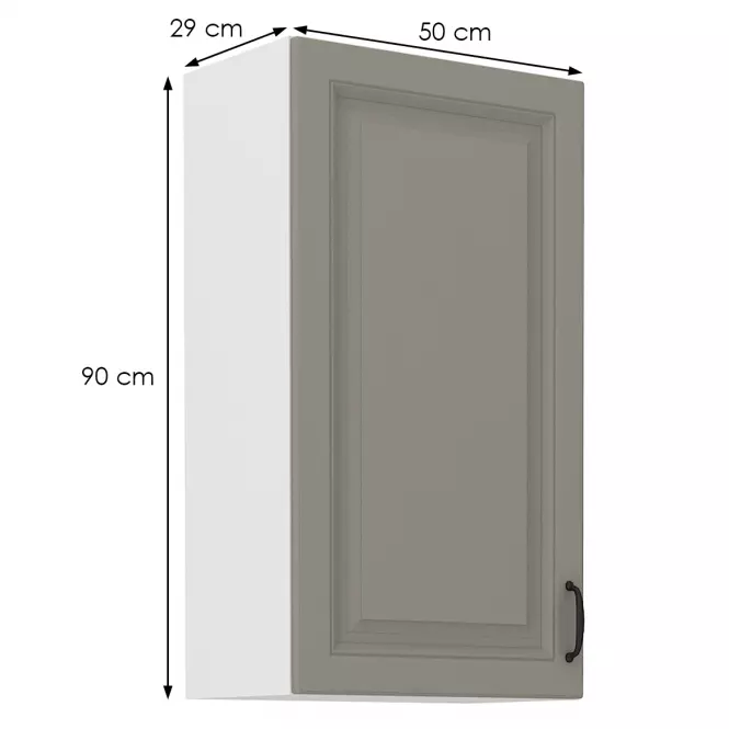 Konyhaszekrény Stilo claygrey/fehér 50g/90 1f