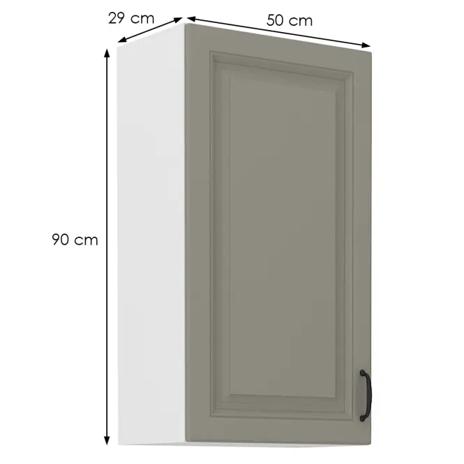 Konyhaszekrény Stilo claygrey/fehér 50g/90 1f,2