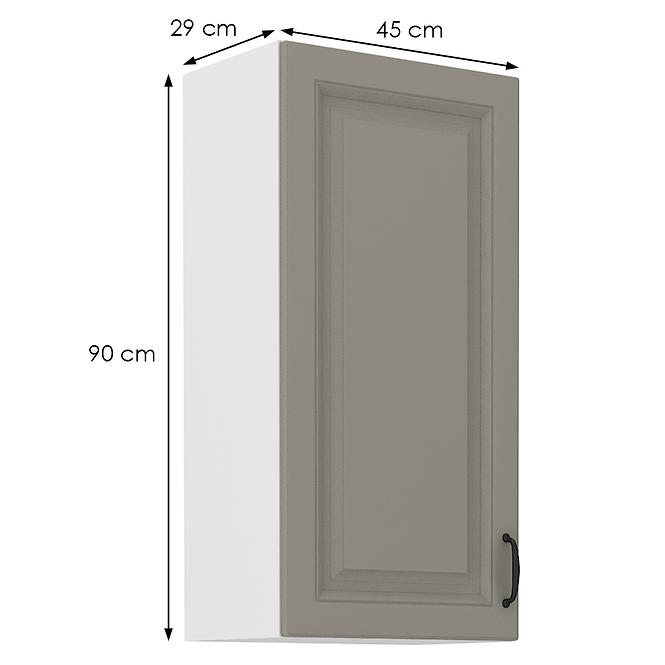 Konyhaszekrény Stilo claygrey/fehér 45g/90 1f