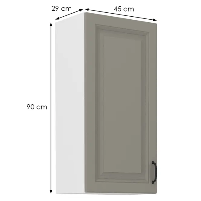 Konyhaszekrény Stilo claygrey/fehér 45g/90 1f,2