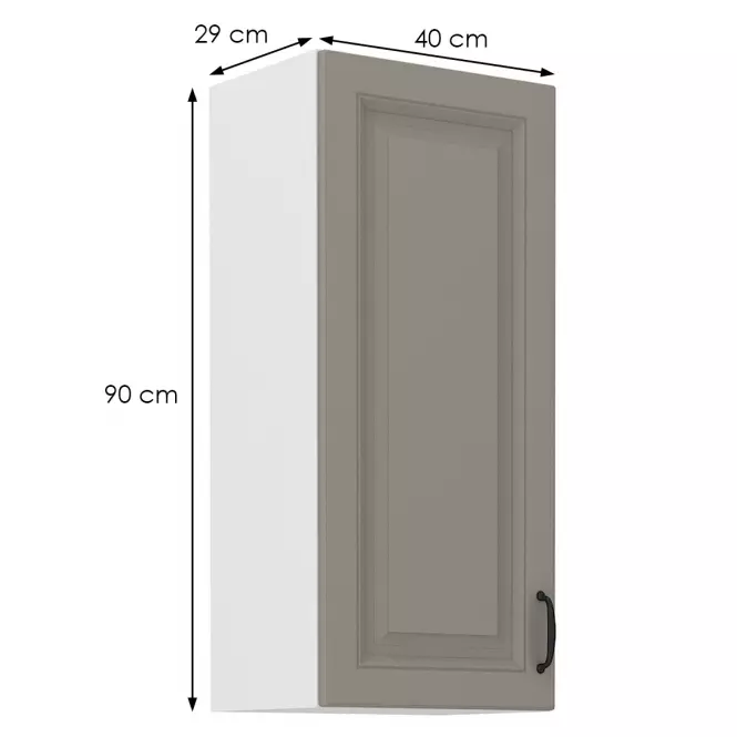 Konyhaszekrény Stilo claygrey/fehér 40g/90 1f