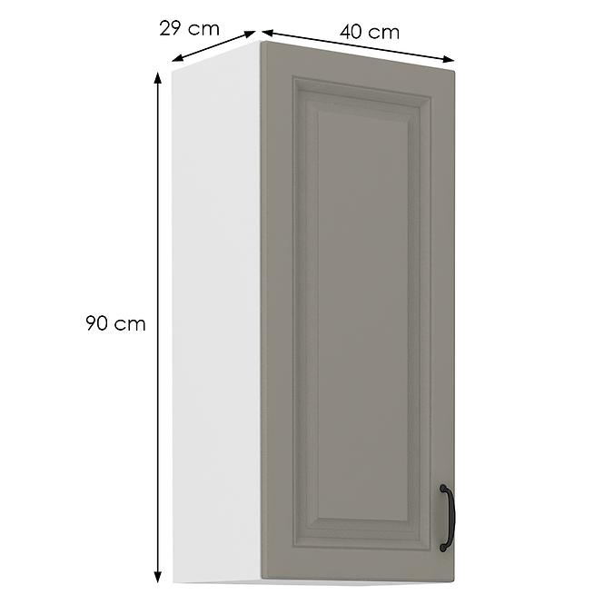 Konyhaszekrény Stilo claygrey/fehér 40g/90 1f