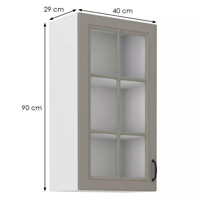 Konyhaszekrény Stilo claygrey/fehér 40gs/90 1f
