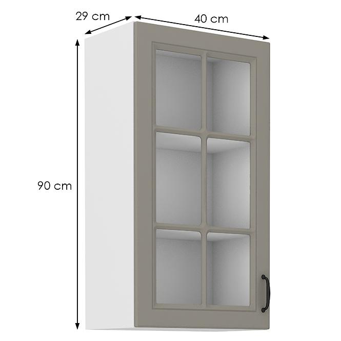 Konyhaszekrény Stilo claygrey/fehér 40gs/90 1f