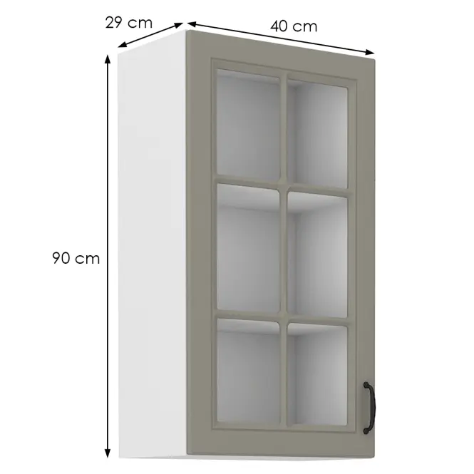 Konyhaszekrény Stilo claygrey/fehér 40gs/90 1f,2