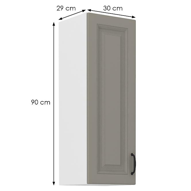 Konyhaszekrény Stilo claygrey/fehér 30g/90 1f