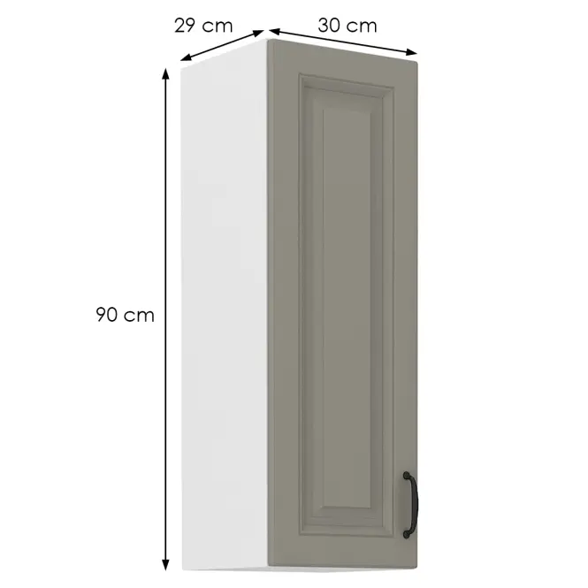 Konyhaszekrény Stilo claygrey/fehér 30g/90 1f,2