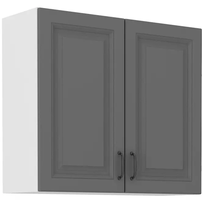 Konyhaszekrény Stilo dustgrey/fehér 80g/72 2f