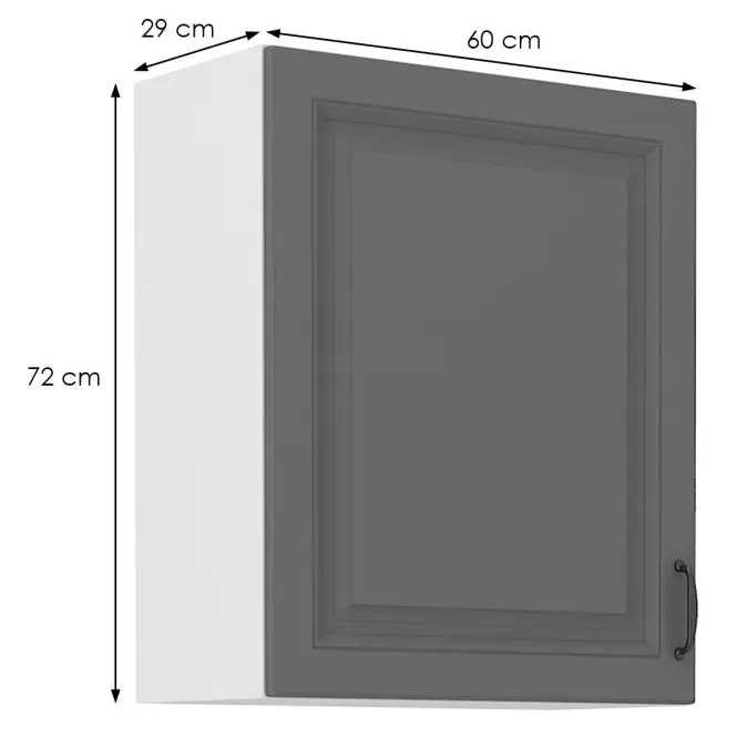 Konyhaszekrény Stilo dustgrey/fehér 60g/72 1f,2