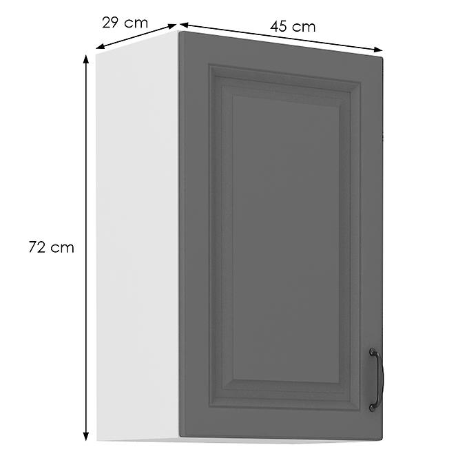 Konyhaszekrény Stilo dustgrey/fehér 45g/72 1f