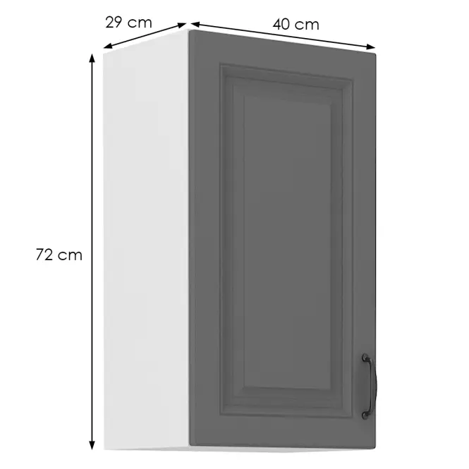 Konyhaszekrény Stilo dustgrey/fehér 40g/72 1f,2