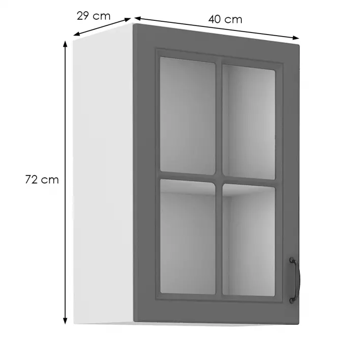 Konyhaszekrény Stilo dustgrey/fehér 40gs/72 1f