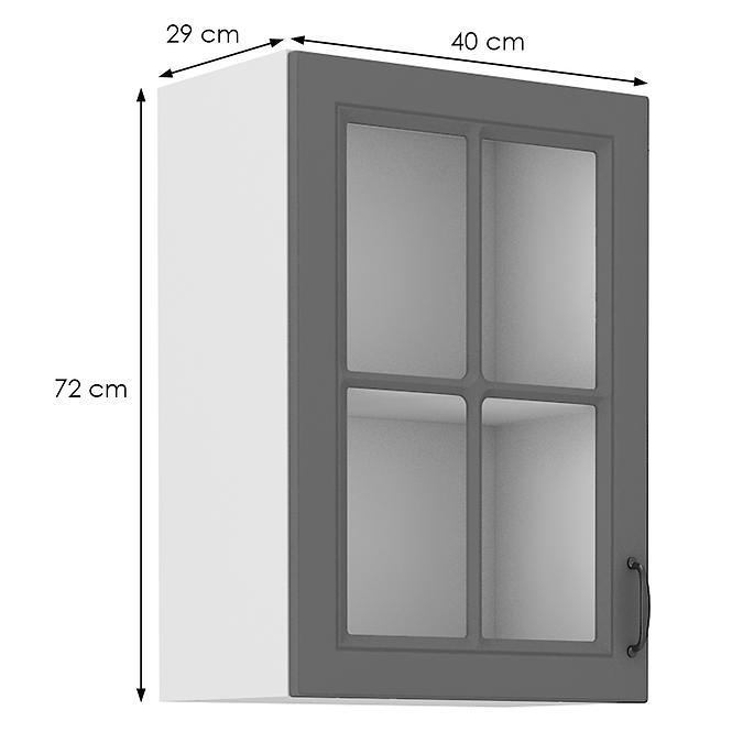 Konyhaszekrény Stilo dustgrey/fehér 40gs/72 1f