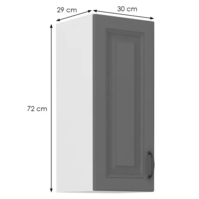 Konyhaszekrény Stilo dustgrey/fehér 30g/72 1f,2