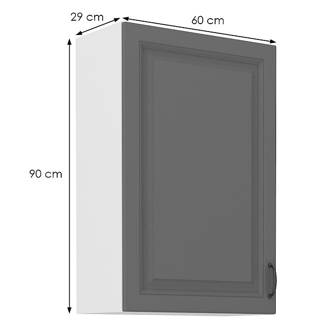Konyhaszekrény Stilo dustgrey/fehér 60g/90 1f