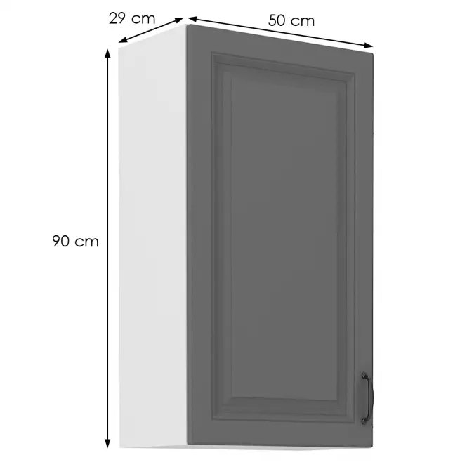 Konyhaszekrény Stilo dustgrey/fehér 50g/90 1f