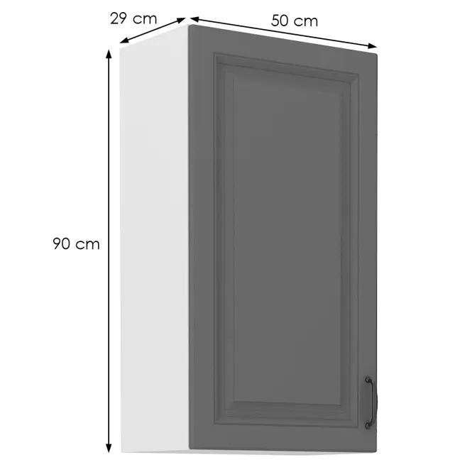 Konyhaszekrény Stilo dustgrey/fehér 50g/90 1f,2
