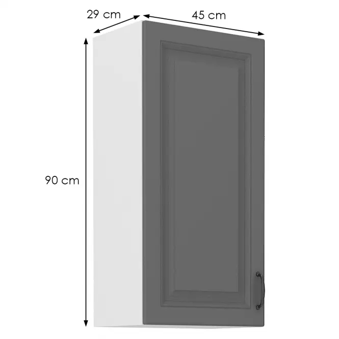 Konyhaszekrény Stilo dustgrey/fehér 45g/90 1f