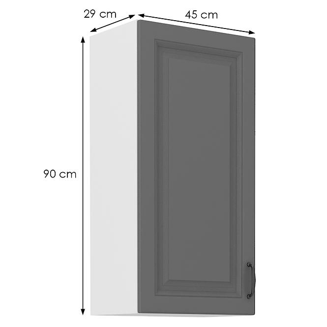 Konyhaszekrény Stilo dustgrey/fehér 45g/90 1f