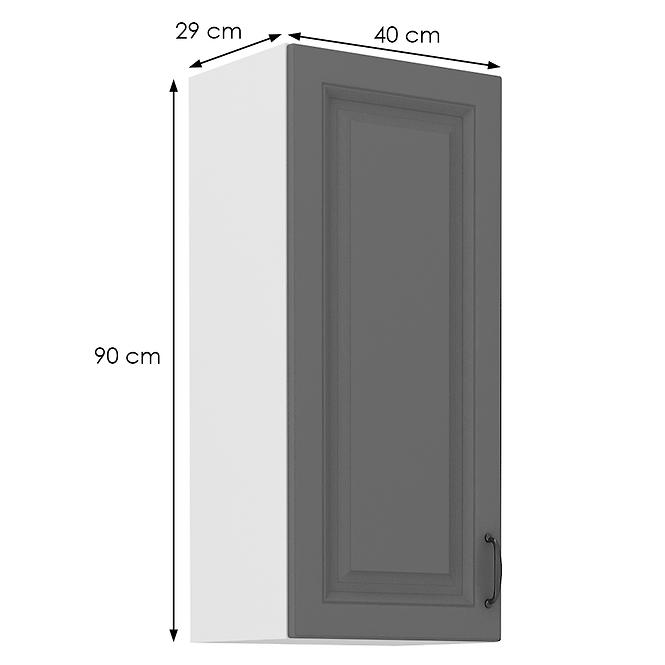 Konyhaszekrény Stilo dustgrey/fehér 40g/90 1f