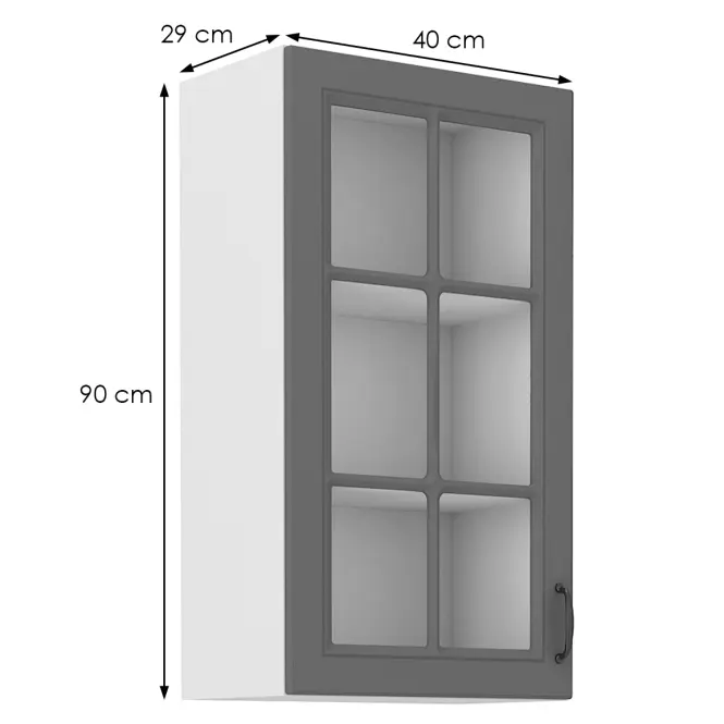Konyhaszekrény Stilo dustgrey/fehér 40gs/90 1f,2