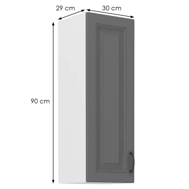 Konyhaszekrény Stilo dustgrey/fehér 30g/90 1f,2