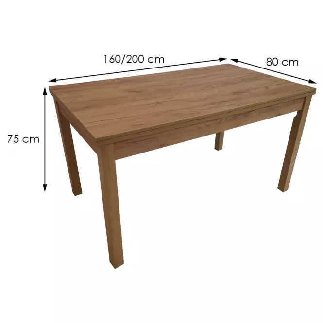 Összecsukható asztal ST874 160/200x80cm Tölgy Wotan,3