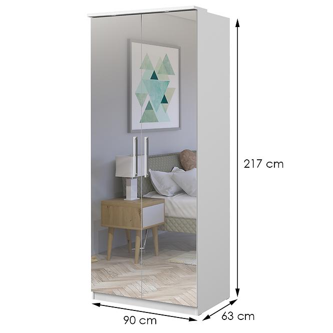 Szekrény Optima 2d tükör 58 fehér