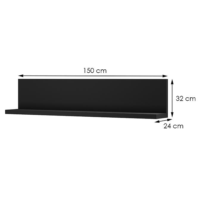Polc Bota 01 fekete supermat