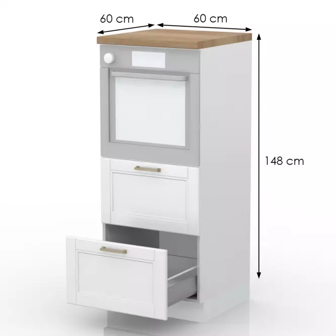 Konyhaszekrény Tara K14-60-2mb/4 White Mat