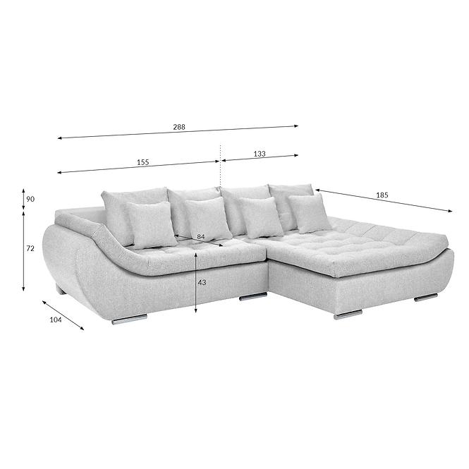 Sarokgarnitúra szett Hugo 2R-LC Primo 84,5