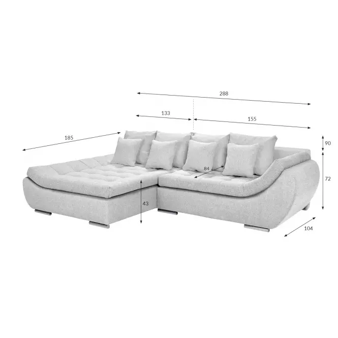 Sarokgarnitúra szett Hugo LC-2R Primo 84,5