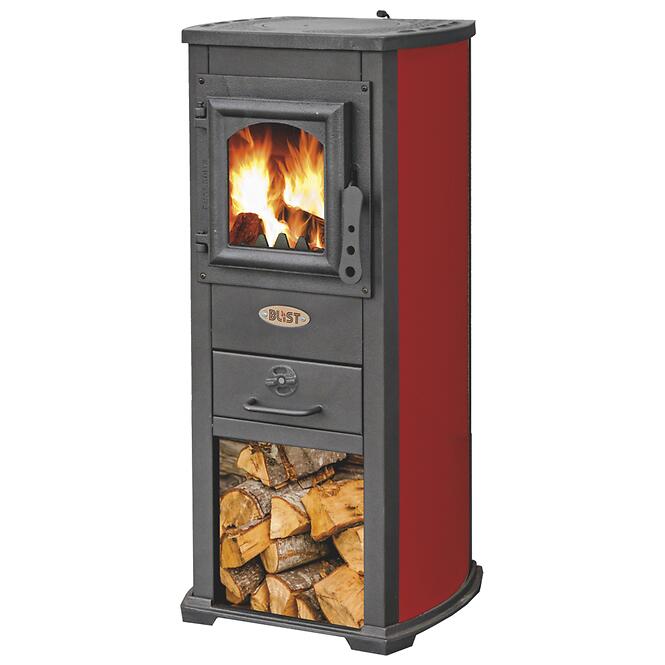 Acél Kályha Berna Lux 6,6 kW piros,2