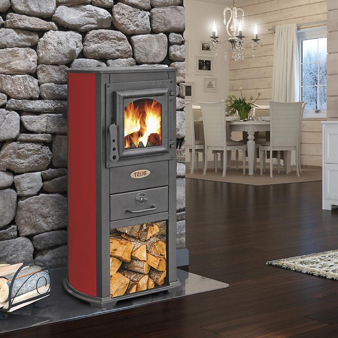 Acél Kályha Berna Lux 6,6 kW piros,6