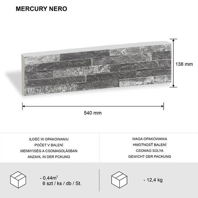 Csempe dekoratív Mercury Nero