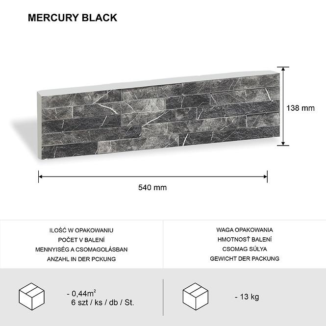 Csempe dekoratív Mercury Black