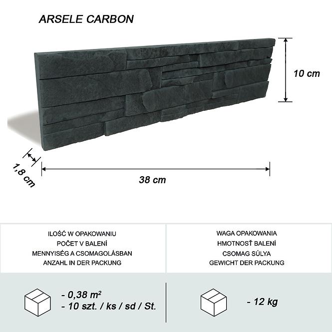 Csempe dekoratív Arsele Carbon