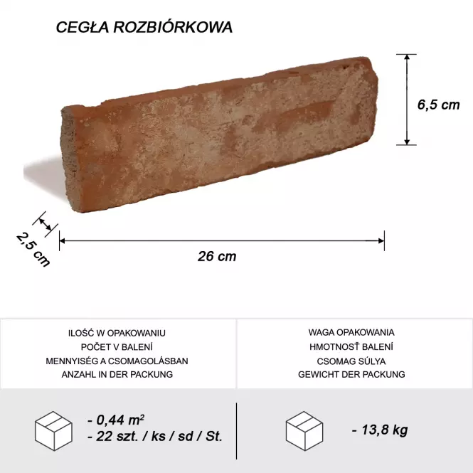 Csempe dekoratív bontótégla